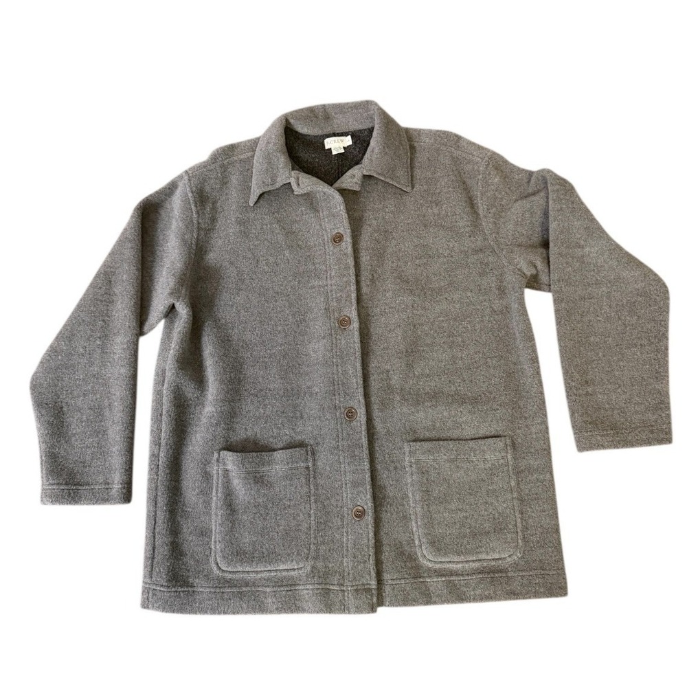 Vintage J.Crew Grey Wool Blend‎ Collared Jacket Women's Large